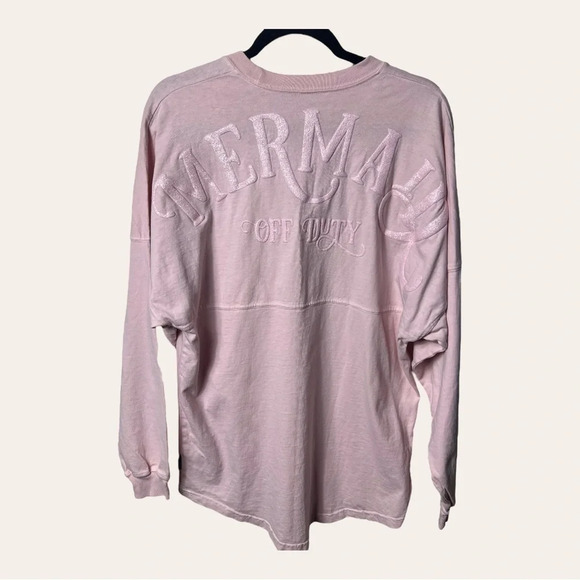 1119. SPIRIT‎ JESERY “MERMAID OFF DUTY” GLITTER PINK IN COLOR SIZE SMALL - Picture 6 of 9
